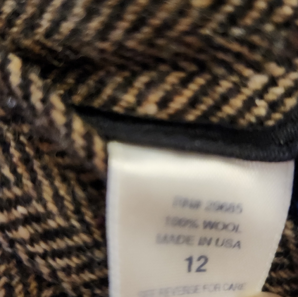 Pendleton Brown Wool Herringbone Skirt - image 5